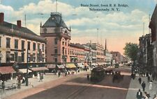 Schenectady NY State Street from R.R. Railroad Bridge 1916 Postcard A157 picture