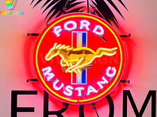 New Mustang Auto Garage Open Neon Light Sign 16