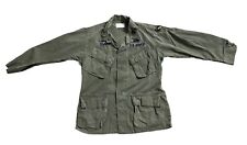Vintage US Army Slant Pocket Jungle Jacket Cotton Ripstop Shirt OG-107 S Short picture