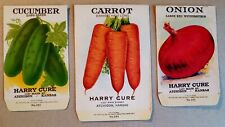 3 Diff. Vintage Old Vegetable Seed Packets, Harry Cure Atchison KS picture