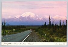 Mt Drum Alaska, Twilight, Tok Highway, Vintage Postcard picture