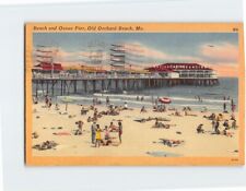 Postcard Beach and Ocean Pier Old Orchard Beach Maine USA picture