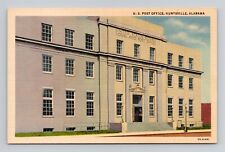Postcard Post Office Huntsville Alabama, Vintage Linen M7 picture