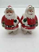 Vintage SANTA Red White Carrying PRESENTS 4” Salt & Pepper Shakers Japan picture