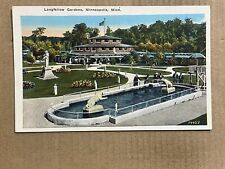 Postcard Minneapolis MN Minnesota Longfellow Gardens Bear Statue Vintage PC picture