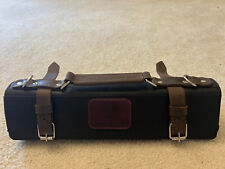 Premium Quality 100% Black Genuine Leather Chef Knife Roll bag with 4 Pockets picture