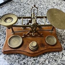 Antique Victorian English Brass Postal Scale By S. Mordan London FULL SET picture