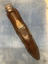 Remington UMC RH 290Vintage STAG HANDLE Hunting Knife W/Leather Sheath. picture