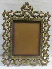 Vintage Ornate Rococo Art Noveau Cast Medal Standing Wall Picture Frame 17