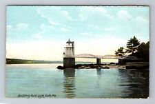 Bath, ME-Maine, Doubling Point Light House c1910, Vintage Postcard picture
