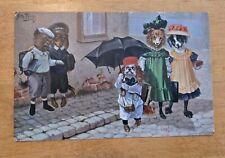 Artist Signed Arthur Thiele Anthropomorphic Dressed Dogs At School Postcard picture