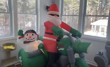 Gemmy Inflatable Santa On Motorcycle North Pole Rider picture