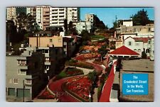 San Francisco CA- California, Lomard Street, Advertisement, Vintage Postcard picture