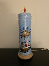 RARE Vintage Atlantic Mold Ceramic Christmas Lighted Candle Santa & Reindeer 18