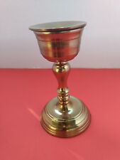 Vintage Solid Brass Candlestick Candle Chalice Goblet Style 7.25
