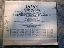 VINTAGE Japan and Korea MAP National Geographic 1945 picture