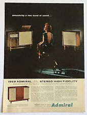 1958 Admiral Dual Channel Stereo Vintage Print Ad High Fidelity Woman Record picture