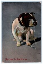 1908 Bull Dog Her Love Is Dead For Me Blaine & Seal RPO Posted Antique Postcard picture