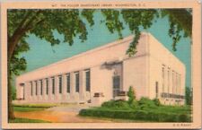 Washington, D.C. Postcard FOLGER SHAKESPEARE LIBRARY Street View Linen c1940s picture