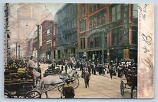 Postcard A Street Scene Corner of 5th Ave Wood Street Pittsburg PA Horse Wagon picture