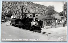 Idaho Spring CO Postcard RPPC Photo Old Narrow Gauge Train Depot Sanborn c1950's picture