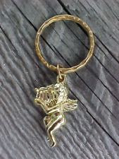 VINTAGE 1960s GOLD CHROME GUARDIAN ANGEL KEY CHAIN NOS PERRY BLACKBURNE USA ORIG picture