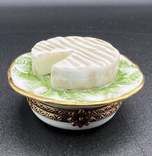 Rochard Limoges France “Brie Cheese Wheel” Peint Main 3D Porcelain Trinket Box picture