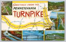 Greetings From The Pennsylvania Turnpike Chrome Postcard Unposted picture