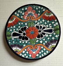 Made In Mexico Pottery Colorful Floral Plate 6 3/8” Lead Free picture