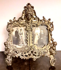 Stunning 19C. Antique/vintage Brass Picture Frame, Ornate With Cherubs 11