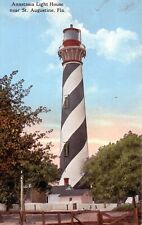VTG 1930s Anastasia Light House Saint Augustine Florida FL St. Linen Postcard picture