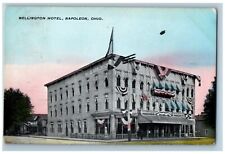 1911 Exterior View Wellington Hotel Building Napoleon Ohio OH Antique Postcard picture