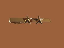 U.S MILITARY MAJOR GENERAL TWO STAR TIE BAR TIE TAC U.S.A MADE POLICE GOLD COLOR picture
