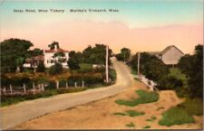 West Tisbury Martha's Vineyard MA Hand Colored Albertype Vintage Postcard picture