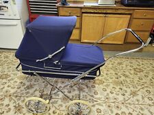 Rare, Vintage Silver Cross, Navy Blue Baby Carriage Stroller, Great Brittain  picture