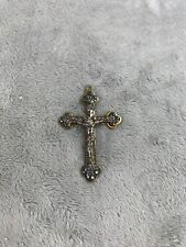 Vintage Cathedral Art Rosary Pendant Medal Crucifix Jesus 2