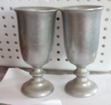 VTG Pewter 2 Goblet Tavern RWP Made In USA Barware Wilton  picture