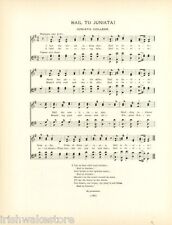 JUNIATA COLLEGE Original Antique Song Sheet c 1906 