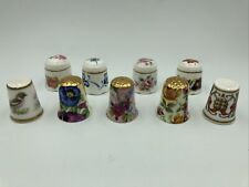 Lot of 9 x Thimbles - Bone China - Flowers, Royal Worcester, English Collectable picture