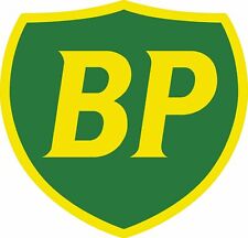 BP GREEN YELLOW SHIELD GASOLINE OIL HEAVY DUTY USA MADE METAL ADVERTISING SIGN picture