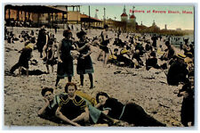 1913 Bathers at Revere Beach Massachusetts MA Antique Posted Postcard picture