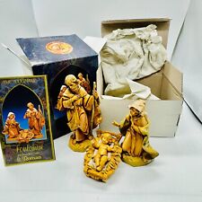Fontanini Nativity Set Mary, Joseph, Baby Jesus w/ Crib 1990s Original Box 5 in. picture