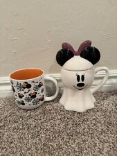 2x Disney Halloween Mugs for Coffee - Mickey & Minnie Mouse Fall Spooky Ghost picture