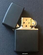 Zippo Windproof Black Matte Lighter With GOLD Insert, 218BI, New In Box picture