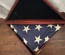 US WWII Veteran's Memorial Flag in Wooden Display Case picture