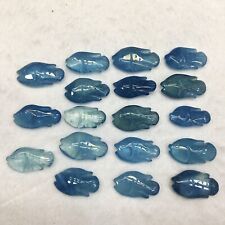 18Pcs Natural Blue Aquamarine Quartz Carved Fish Pendant Healing 49.5g 22-28mm picture