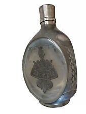 Rare Vintage Haig Dimple Royal Holland Pewter Overlay Glass Pinch Whisky Bottle picture