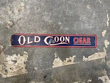 VINTAGE 50s OLD COON CIGAR STAMPED PAINTED METAL SIGN GENERAL STORE RARE SMOKE picture