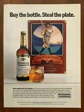 1989 Windsor Canadian Whisky Babe Ruth Vintage Print Ad/Poster Man Cave Décor   picture