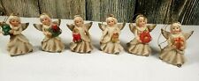 Angel Bisque Angel Tree Ornaments Lot of 6 Made in Taiwan Kitsch Vintage picture
